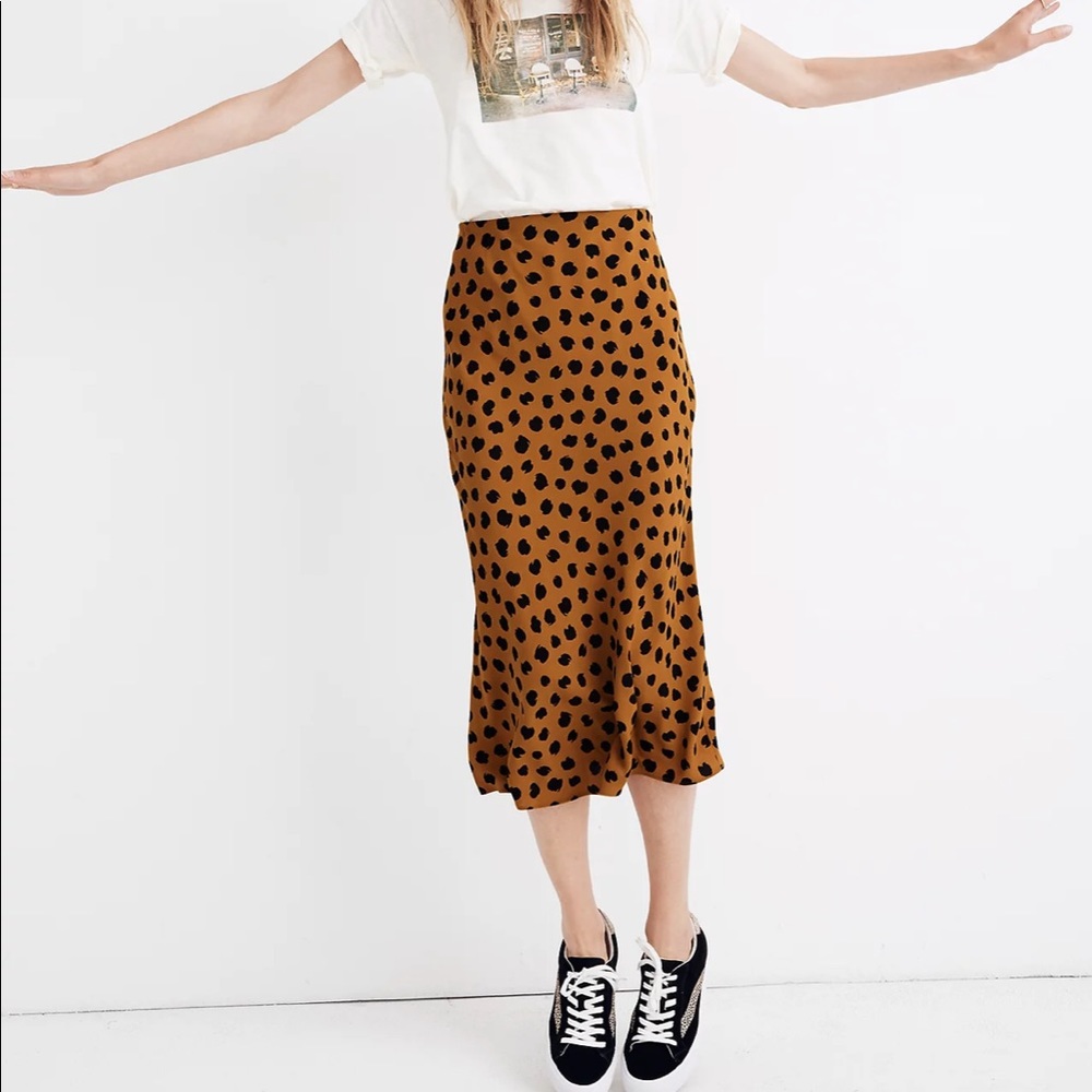 Madewell Midi Slip Skirt in Painted Spots